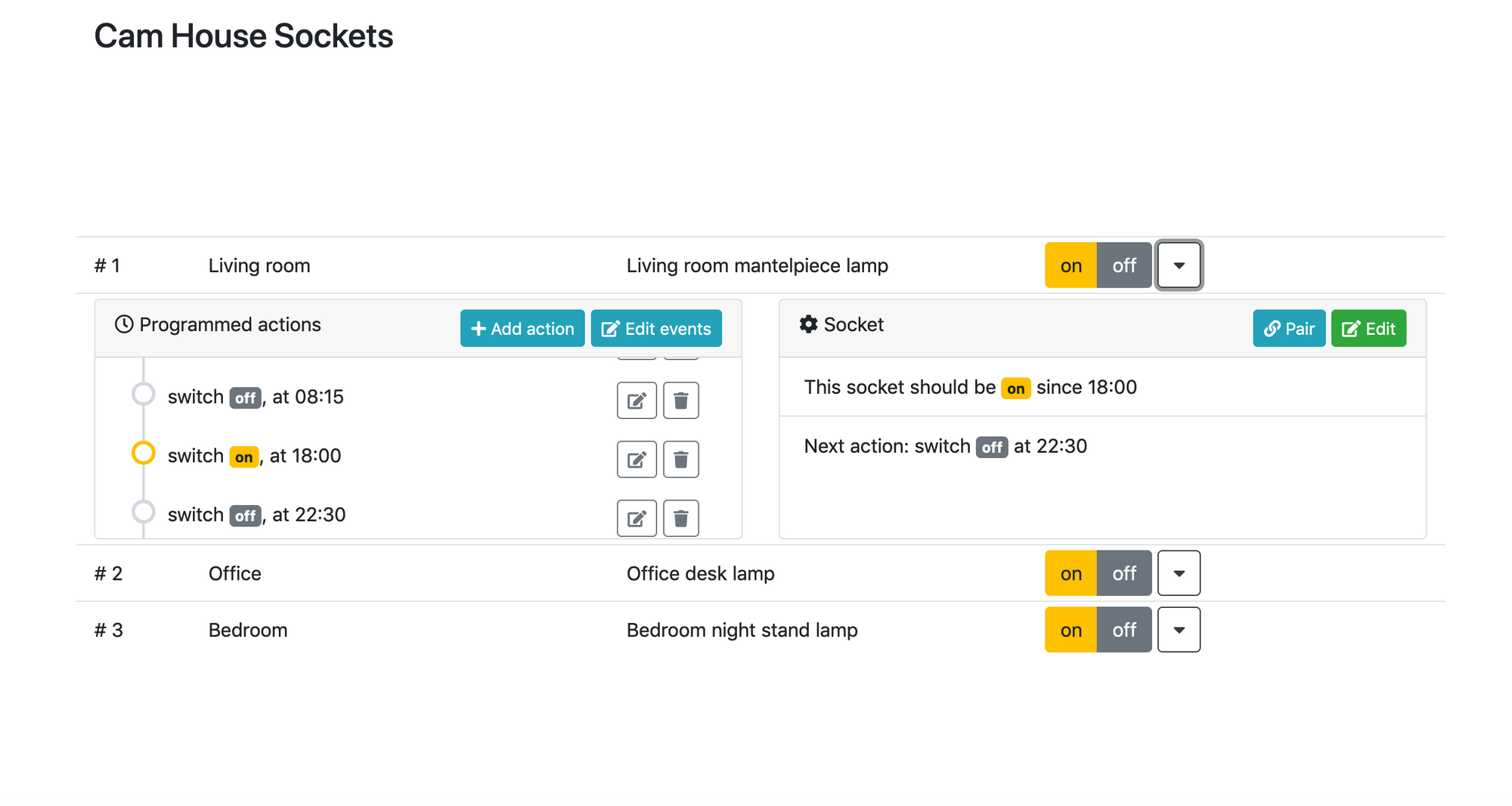 Raspberry Pi hosted web application to manage Energenie sockets II